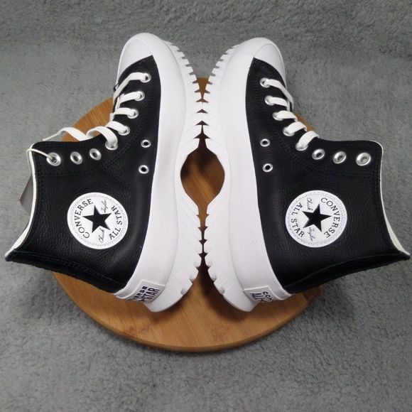 Converse Chuck Taylor All Star Lugged 2.0 Black Leather High Top Shoes A03704C - Picture 6 of 10
